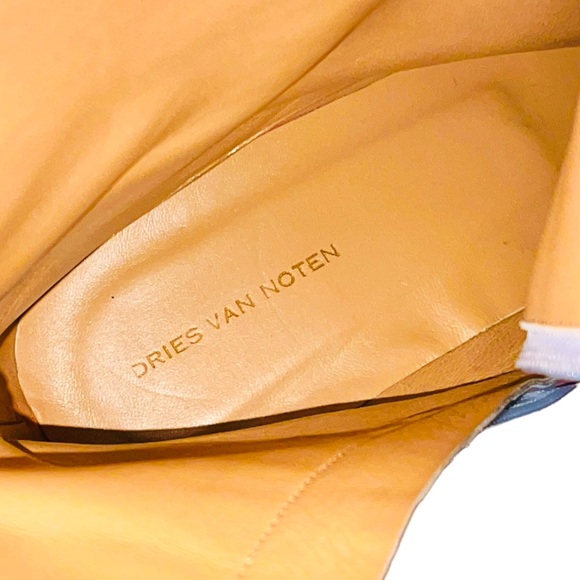 DRIES VAN NOTEN Unisex Blue White Fine China Unisex Patent Leather Boots - Picture 6 of 7